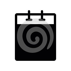 Simple black vector icon with a theme notepad.