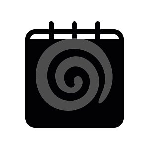 Simple black vector icon with a theme notepad