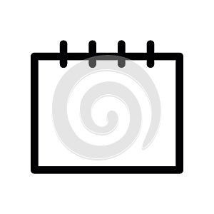 Simple black vector icon with a theme notepad