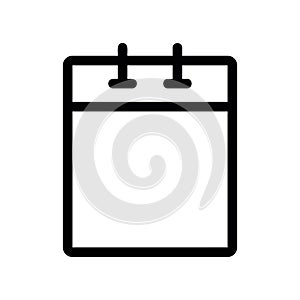 Simple black vector icon with a theme notepad