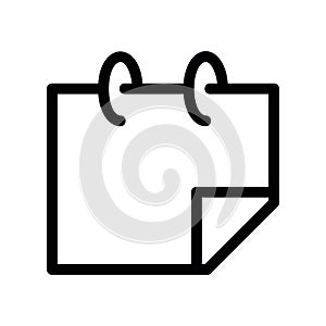 Simple black vector icon with a theme notepad