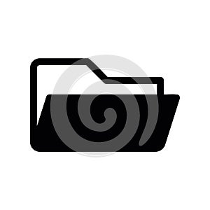 Simple black vector icon with a theme open folder
