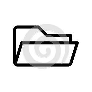 Simple black vector icon with a theme open folder