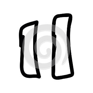 Simple black vector icon with a theme pause button