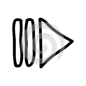 Simple black vector icon with a theme play button, pause
