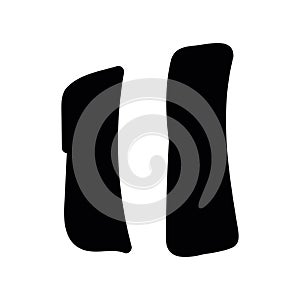 Simple black vector icon with a theme play button