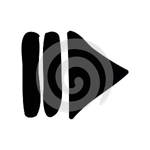 Simple black vector icon with a theme player button