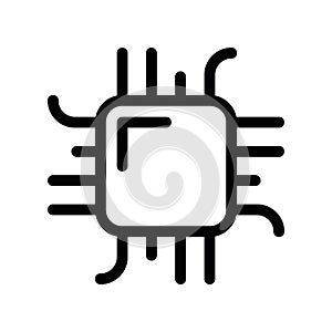 Simple black vector icon with a theme processor