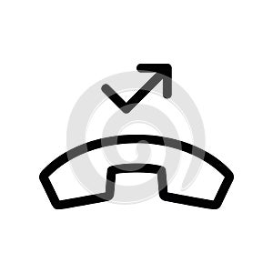 Simple black vector icon with a theme redirected call