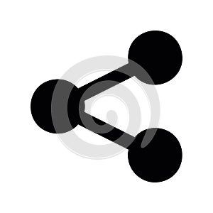 Simple black vector icon with a theme share button