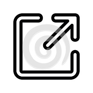 Simple black vector icon with a theme share button