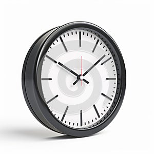 Modern Black Wall Clock with White Dial, Simple Timekeeping Design