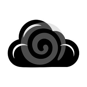 Simple black weather cloud icon symbol for cloud computing and data storage