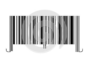 Simple black and white barcode design on white background