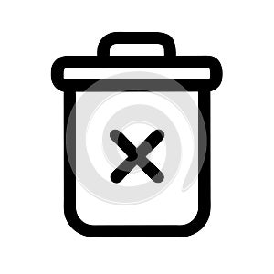 Simple Black and White Delete or Remove Icon