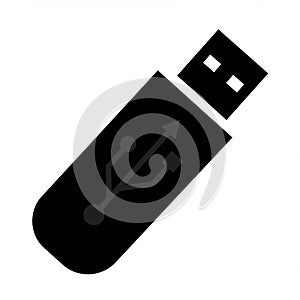 Simple black and white graphic of a USB flash drive
