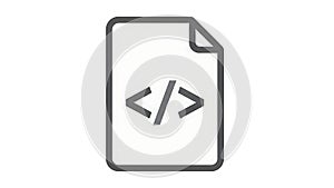 Coding Symbol on Document Icon