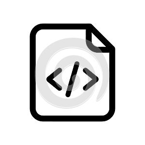 Code file icon coding symbol programming.