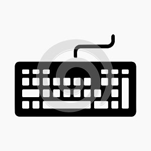 Simple black and white illustration of a computer keyboard