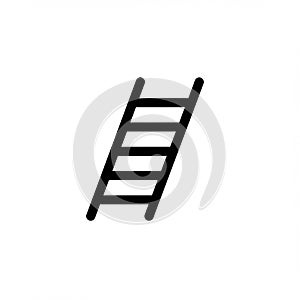 Simple black and white illustration of a ladder with five rungs