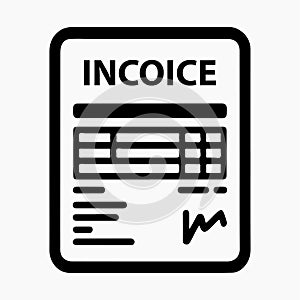 Simple black and white invoice icon