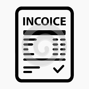 Simple black and white invoice icon