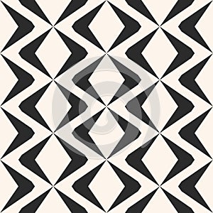 Simple black and white ornament texture. Vector geometric seamless pattern