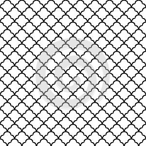 Simple black and white pattern. Lattice wavy background. Cute elegant print for textiles, packaging. Vector illustration