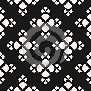 Simple black and white texture with flower shapes, petal, leaves.