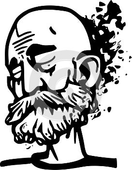 Baba - black and white isolated icon - vector illustration