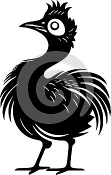 Dodo - black and white vector illustration