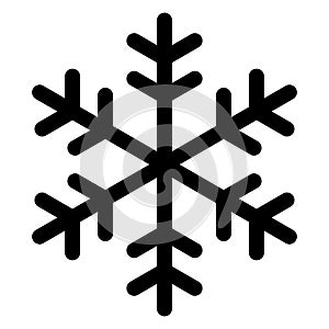 Simple black winter snowlake icon