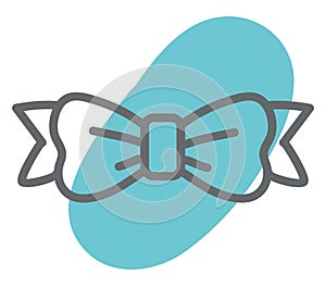 Simple blue bow, icon