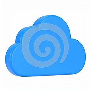 Simple blue cartoon cloud shape element isolated on transparent background