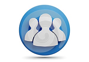 Simple blue circle icon representing a group of people
