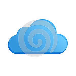Simple Blue Cloud Icon Representing Digital Storage and Computing on White Background