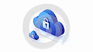 Secure Blue Cloud Lock Concept for Design Projects