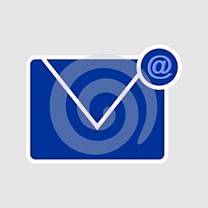 simple blue email icon sticker