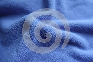 Simple blue fleece in soft folds