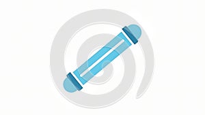 Simple Blue Fluorescent Light Bulb Icon