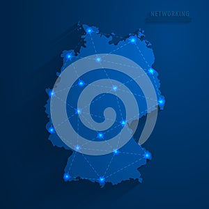 Simple blue Germany map technology background, vector