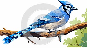 Simple Blue Jay Clip Art With White Margins - Caricature-like Illustrations
