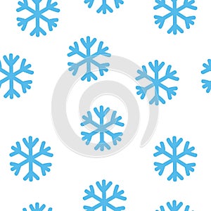 Simple blue snowflake seamless pattern winter concept