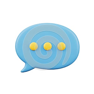 Simple blue speech bubble with yellow dots