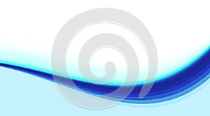 Simple blue striped wave on white background. Vector graphics