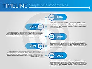 Simple blue timeline 12, infographics