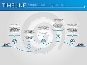Simple blue timeline 19, infographics