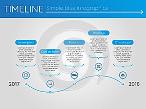 Simple blue timeline 19, infographics