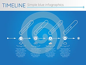 Simple blue timeline 25, infographics