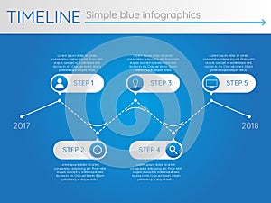 Simple blue timeline 28, infographics